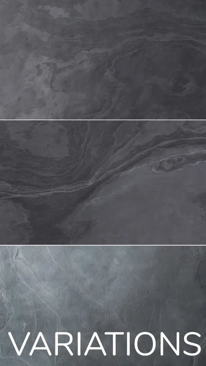 Feuille de Pierre Naturelle NERO – Noir & Gris Anthracite – Mur, Salle de Bain & Mobilier - Shop Stone Creation