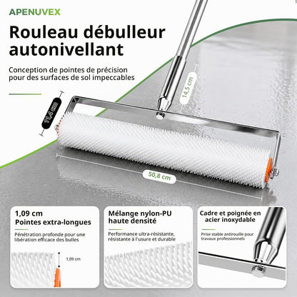 Kit Professionnel pour Sol Autonivelant & Résine Époxy – Rouleau Débulleur, Raclette, Chaussures à Pointes & Outils - Shop Stone Creation