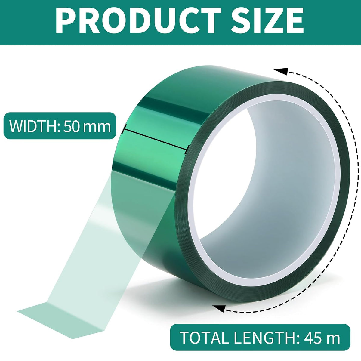 Lot de 2 Rubans PET Haute Température – 50 mm × 45 m – Jusqu’à 220 °C – Époxy, PCB & Masquage Technique - Shop Stone Creation