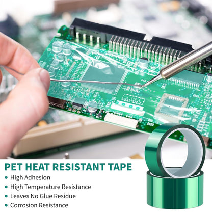 Lot de 2 Rubans PET Haute Température – 50 mm × 45 m – Jusqu’à 220 °C – Époxy, PCB & Masquage Technique - Shop Stone Creation