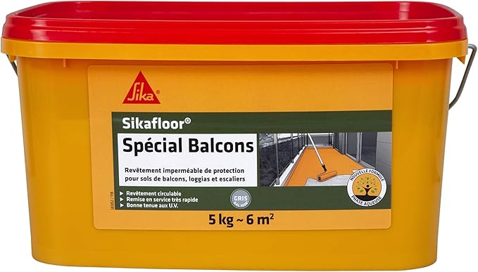 Sika Balcon – Revêtement sol extérieur imperméable (5 kg – RAL 7038) - Shop Stone Creation