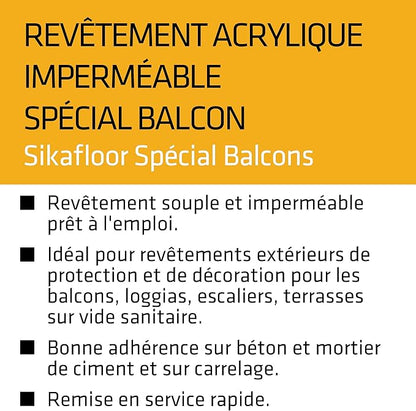 Sika Balcon – Revêtement sol extérieur imperméable (5 kg – RAL 7038) - Shop Stone Creation