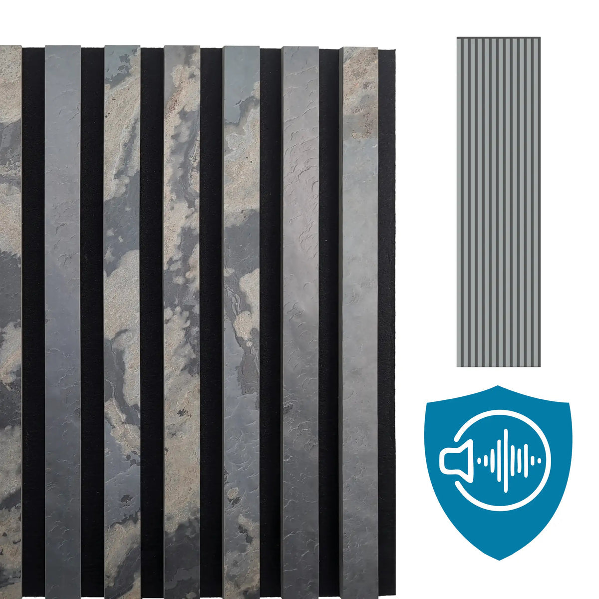 Panneau Acoustique en Pierre Naturelle Rustique – Ardoise Multicolore & Design Premium - Shop Stone Creation