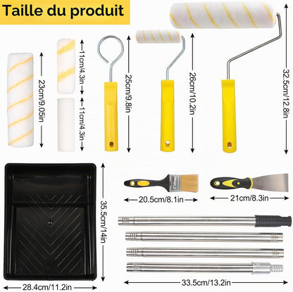 Kit de Peinture Complet 20 Pièces – Rouleaux 23 & 10 cm + Perche Télescopique 1,5 m - Shop Stone Creation
