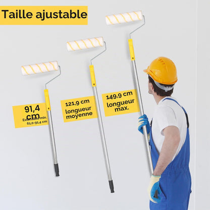 Kit de Peinture Complet 20 Pièces – Rouleaux 23 & 10 cm + Perche Télescopique 1,5 m - Shop Stone Creation