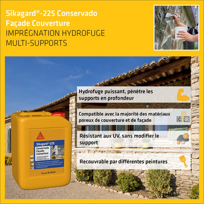 Sikagard-225 Conservado – Hydrofuge Façade & Toiture – Protection Imperméabilisante – 5 L - Shop Stone Creation
