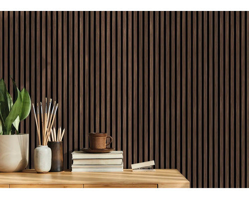 Panneau Acoustique Bois Noyer – Tasseaux Muraux Brun Noisette & Design Moderne - Shop Stone Creation