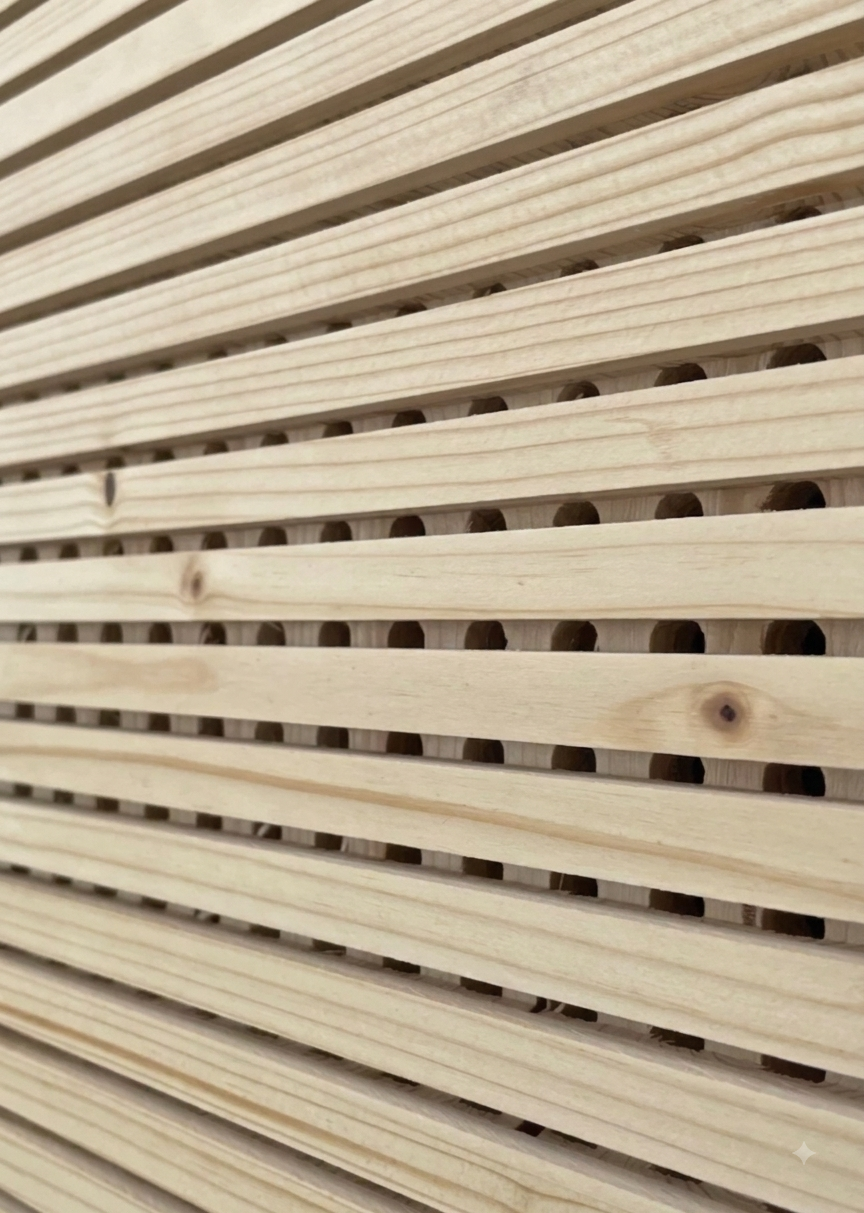 Panneau Acoustique Bois Ignifugé AcoustiFire Wood Pro – Anti-Feu B-s1,d0 & Haute Performance Acoustique - Shop Stone Creation
