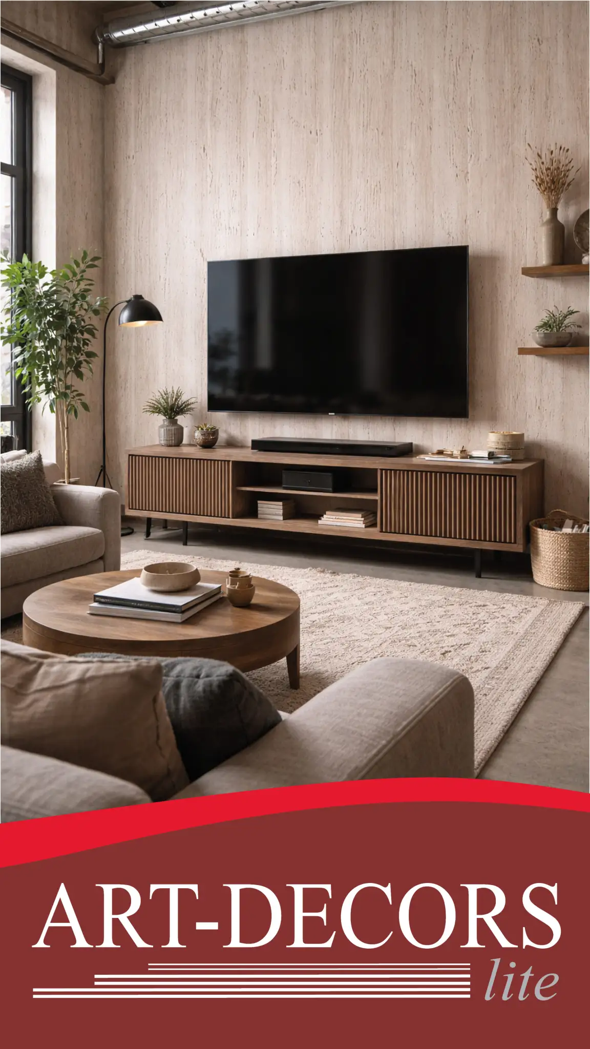 Feuille de pierre SC-23 Travertine Italian Grain – Revêtement Mural Effet Travertin Brun-Gris
