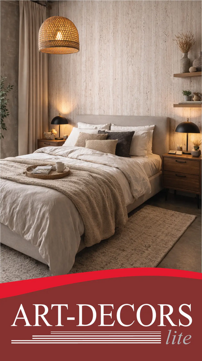 Feuille de pierre SC-23 Travertine Italian Grain – Revêtement Mural Effet Travertin Brun-Gris