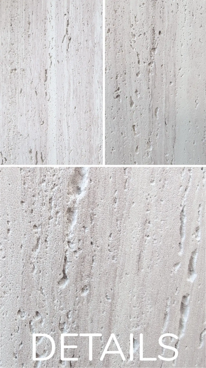 Feuille de pierre SC-23 Travertine Italian Grain – Revêtement Mural Effet Travertin Brun-Gris
