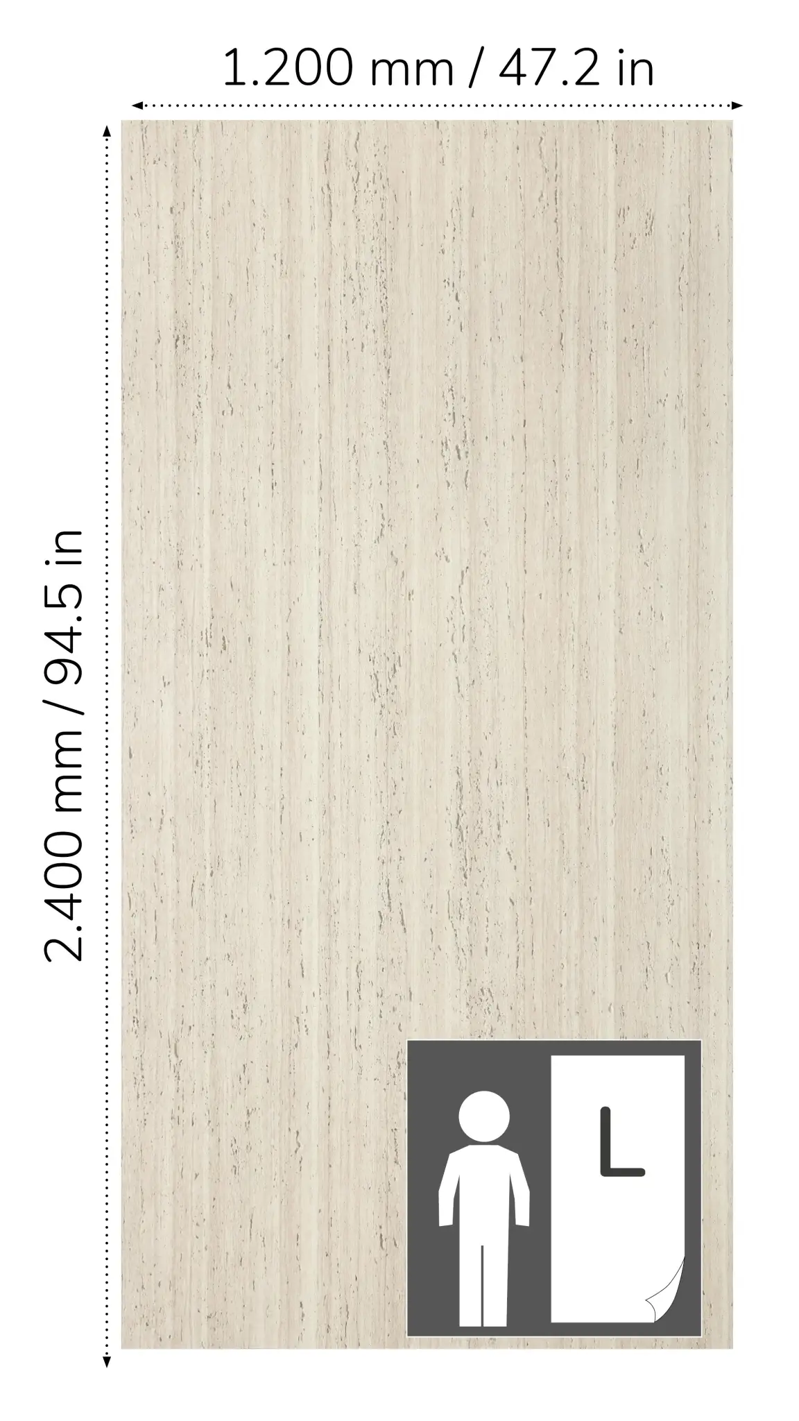 Feuille de pierre SC-23 Travertine Italian Grain – Revêtement Mural Effet Travertin Brun-Gris