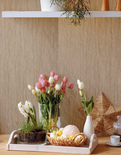 Feuille de Pierre Naturelle BEIGE TRAVERTINE – Beige Sable & Effet Travertin – Mur, Salle de Bain & Mobilier - Shop Stone Creation