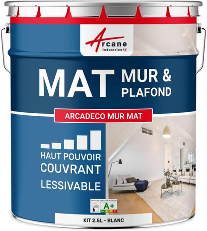 Peinture mur & plafond professionnelle mate veloutée – Lessivable – Haut pouvoir couvrant – Séchage rapide - Shop Stone Creation