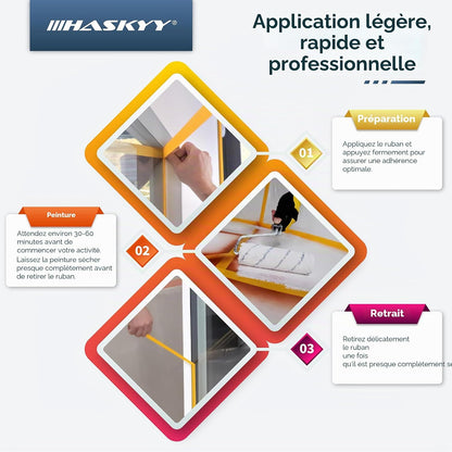 Ruban de Masquage Professionnel HASKYY Goldband 50 mm × 50 m – Peinture Intérieur & Extérieur – Lot de 10 - Shop Stone Creation