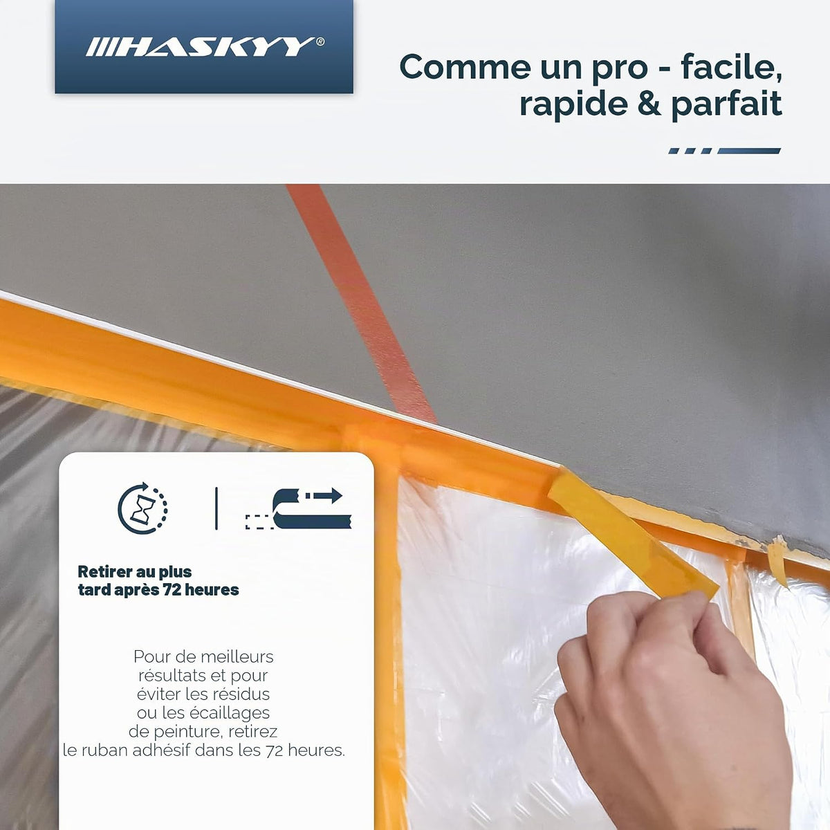 Ruban de Masquage Professionnel HASKYY Goldband 50 mm × 50 m – Peinture Intérieur & Extérieur – Lot de 10 - Shop Stone Creation