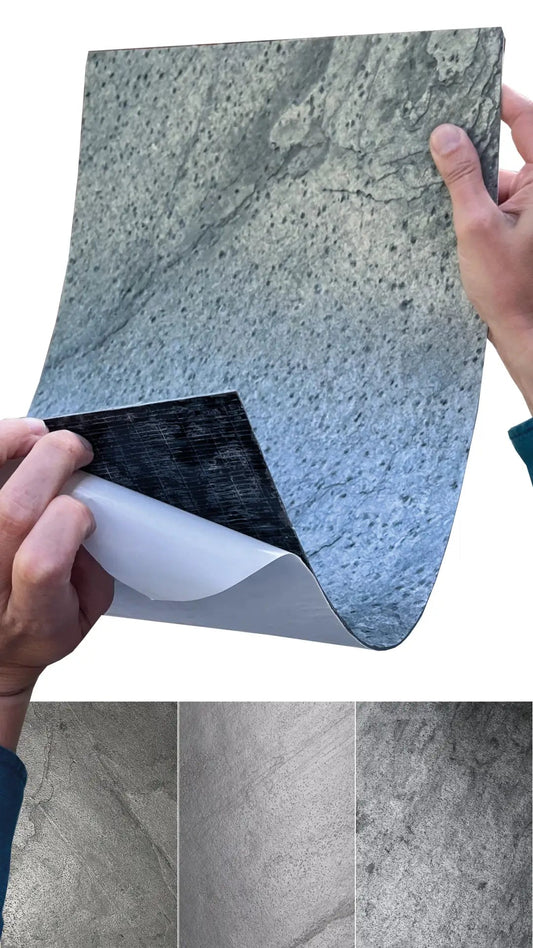 Feuille de Pierre Naturelle Autocollante Silver Grey – Mur, Sol & Meuble – 30 × 60 cm – Pack 1,08 m² - Shop Stone Creation