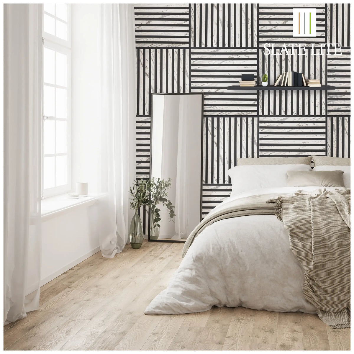 Panneau Acoustique en Feuille de Pierre Naturelle Arctic White – Design Premium & Haute Absorption Acoustique - Shop Stone Creation