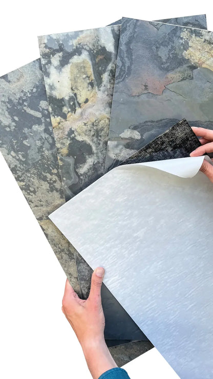 Feuille de Pierre Naturelle Autocollante Rustique – Mur, Sol & Meuble – 30 × 60 cm – Pack 1,08 m² - Shop Stone Creation