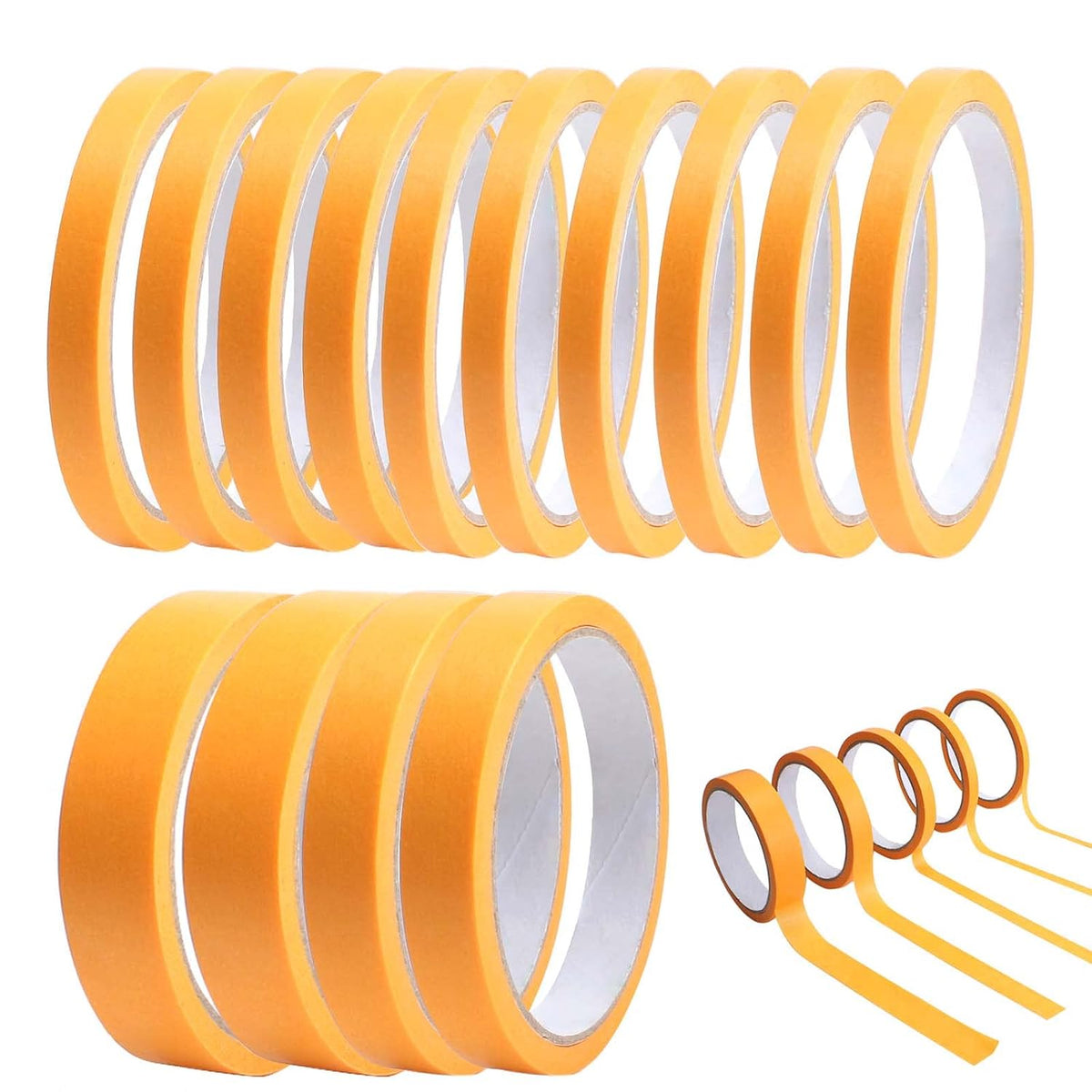 Kit Professionnel de Rubans de Masquage de Précision – 15 Rouleaux – 6 / 8 / 10 / 15 / 20 mm × 20 m - Shop Stone Creation