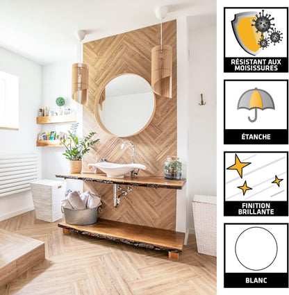 SikaSeal 108 Sanitaire – Mastic Silicone Anti-Moisissures Cuisine & Salle de Bain