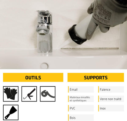 SikaSeal 108 Sanitaire – Mastic Silicone Anti-Moisissures Cuisine & Salle de Bain
