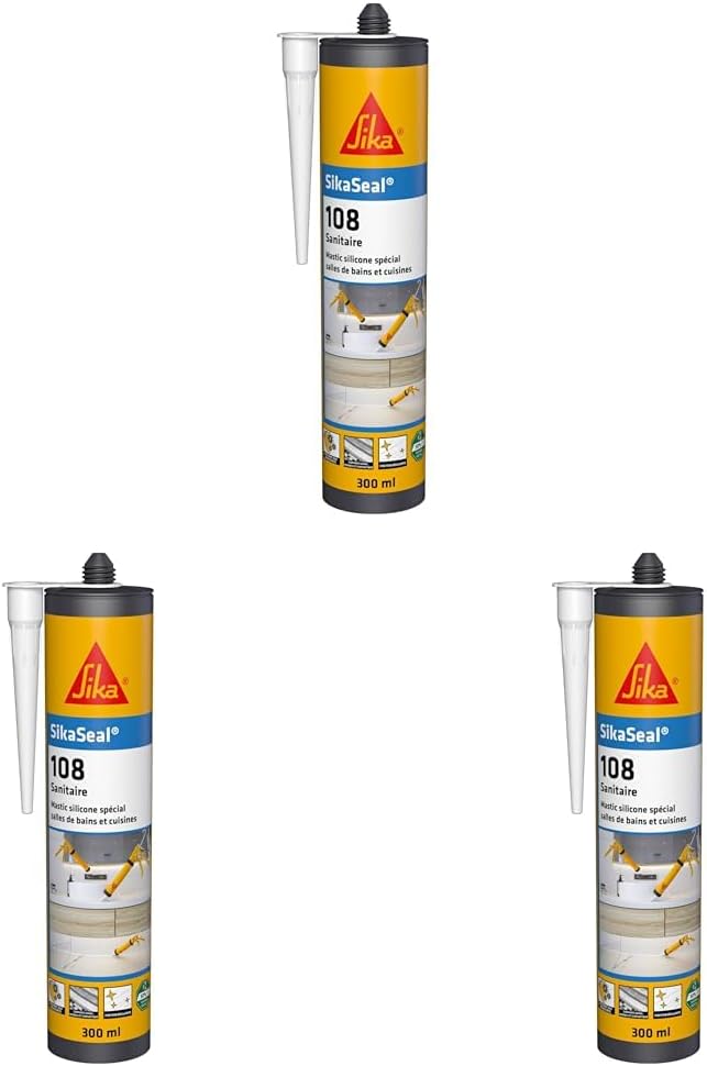 SikaSeal 108 Sanitaire – Mastic Silicone Anti-Moisissures Cuisine & Salle de Bain