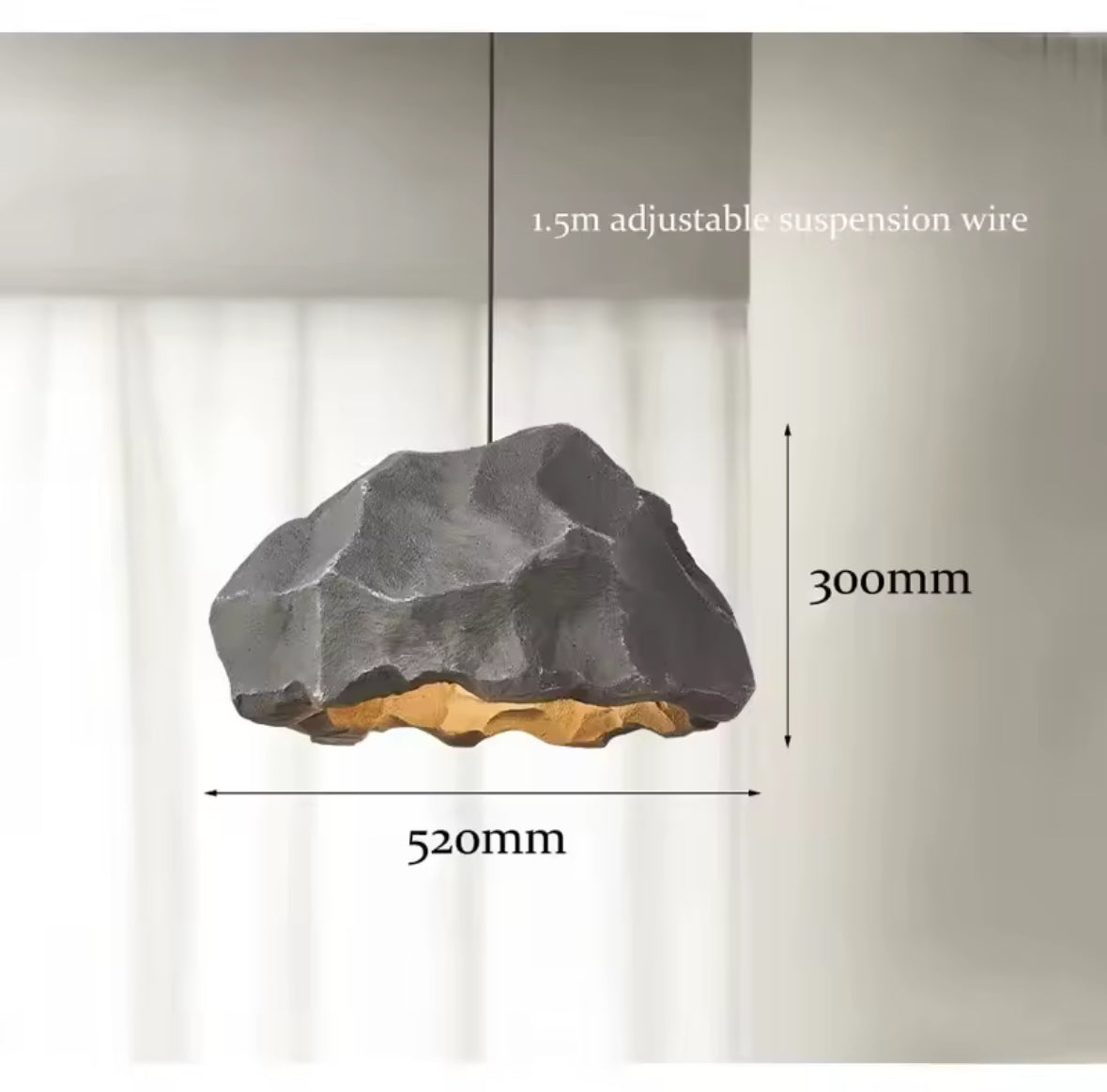 Lampe Rock Design – Suspension Moderne effet Pierre
