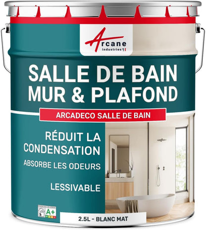 Peinture salle de bain professionnelle anti-condensation – Anti-humidité – Lessivable – Murs & plafonds