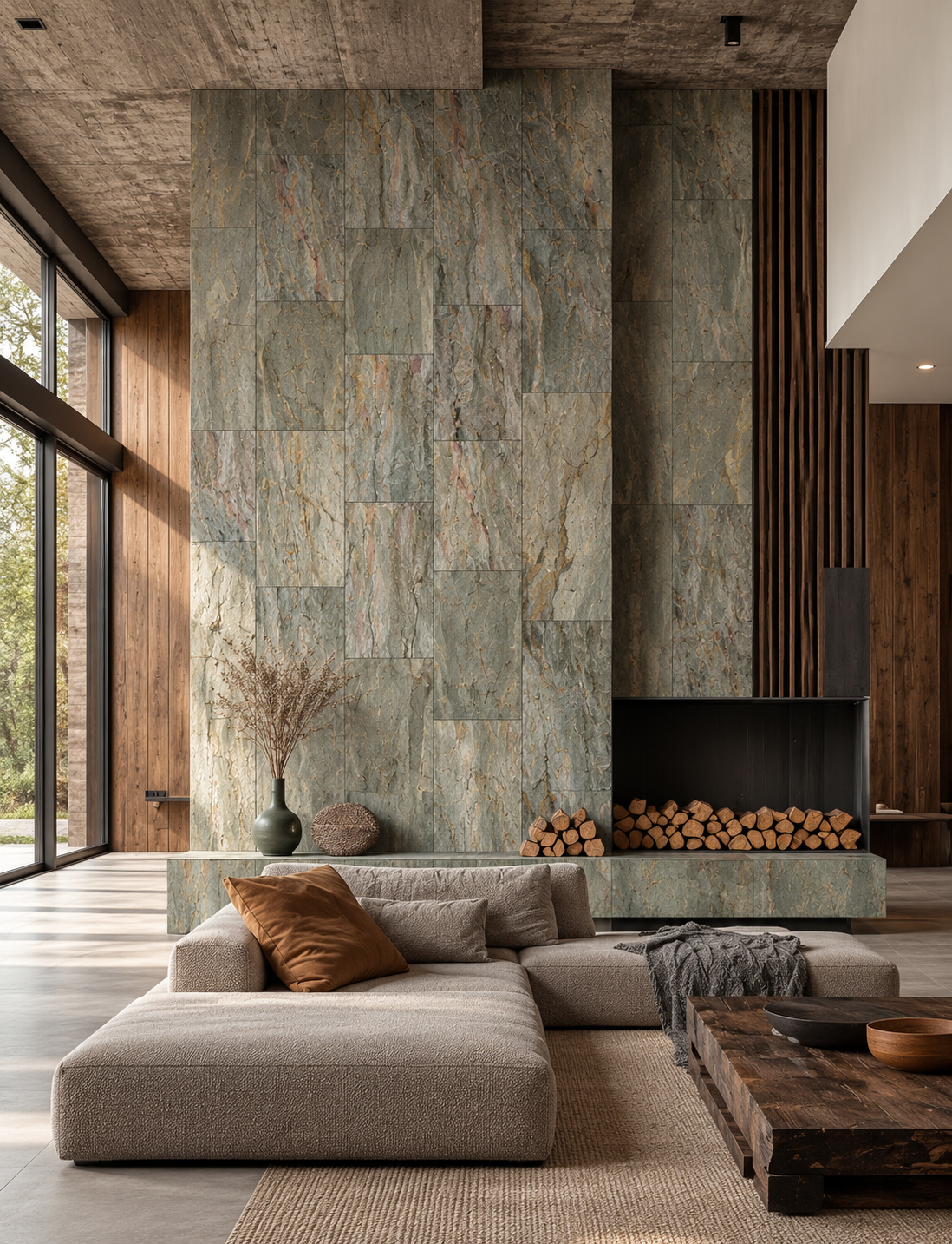 Feuille de Pierre Naturelle Autocollante Burning Forest – Mur, Sol & Meuble – 30 × 60 cm – Pack 1.08 m² - Shop Stone Creation