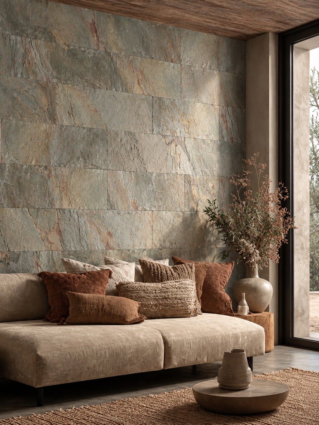 Feuille de Pierre Naturelle Autocollante Burning Forest – Mur, Sol & Meuble – 30 × 60 cm – Pack 1.08 m² - Shop Stone Creation