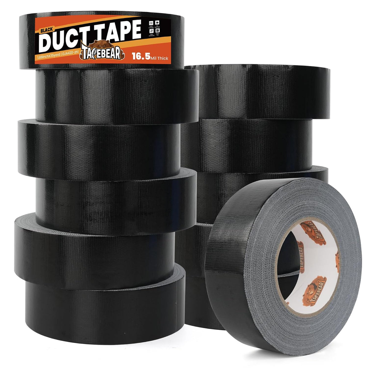 Duct Tape Professionnel Heavy Duty – Ruban Toilé Renforcé Noir 48 mm × 32 m – Lot de 12 - Shop Stone Creation