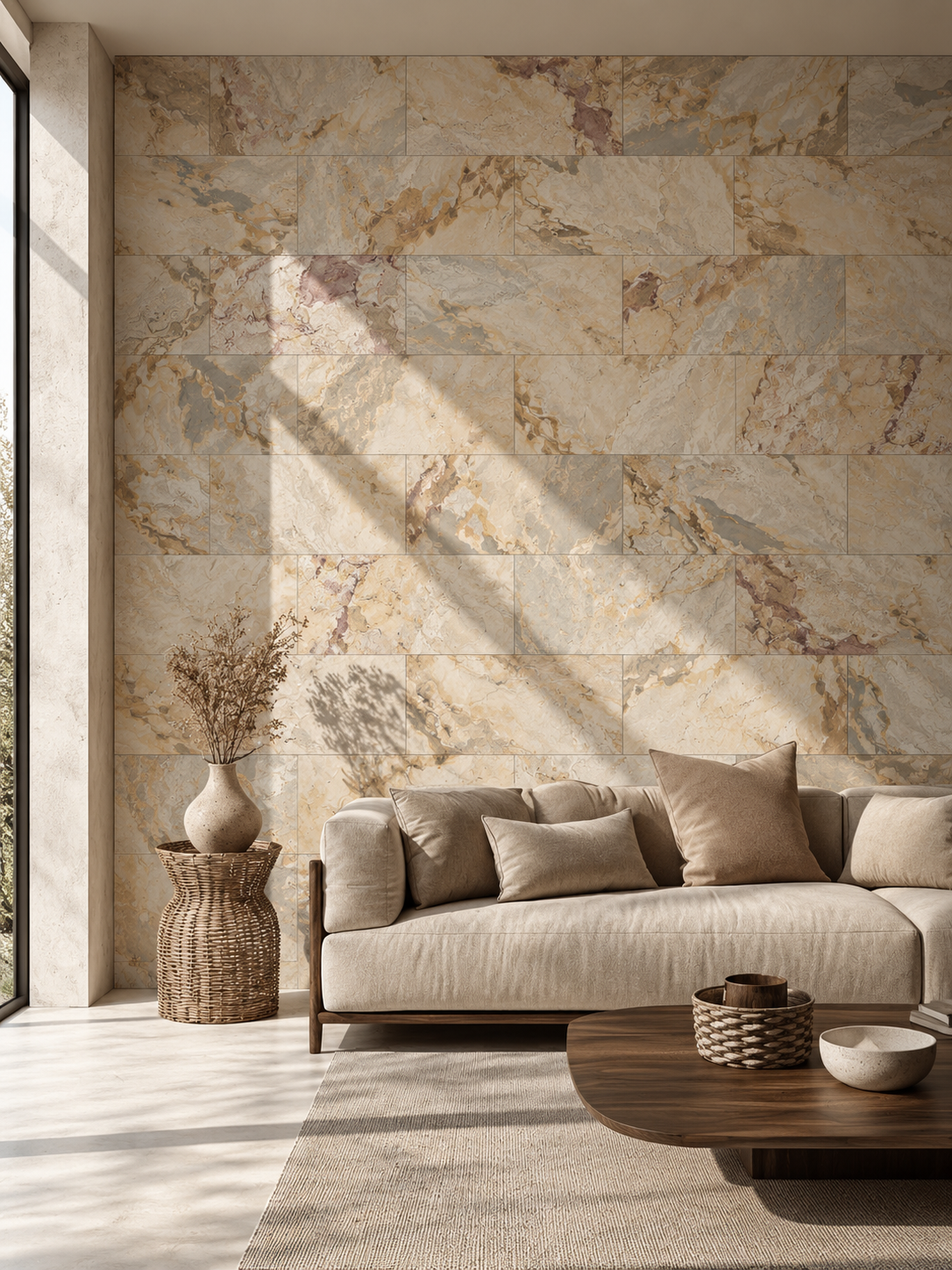 Feuille de Pierre Naturelle Autocollante Falling Leaves – Mur, Sol & Meuble – 30 × 60 cm – Pack 1.08 m² - Shop Stone Creation