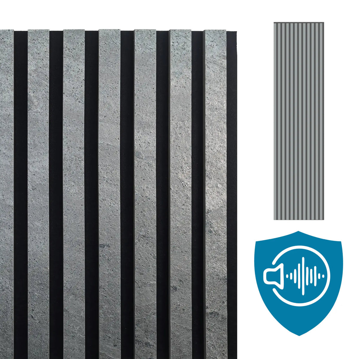 Panneau Acoustique en Feuille de Pierre Naturelle Silver Grey – Design Premium & Haute Absorption Acoustique - Shop Stone Creation