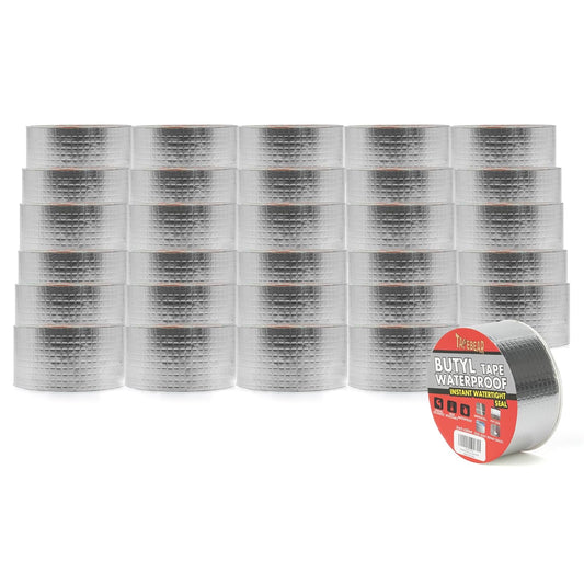 Ruban d’Étanchéité Butyle Professionnel Aluminium – 50 mm × 5 m – Lot de 30 Rouleaux - Shop Stone Creation