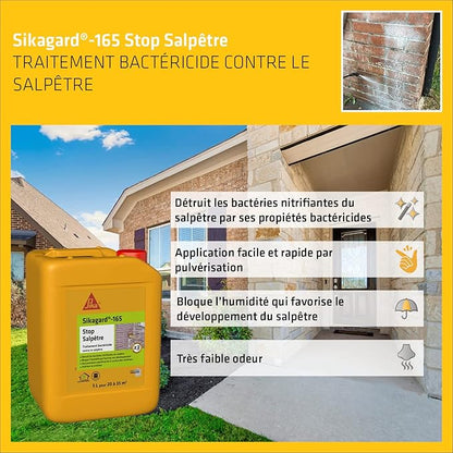 Sikagard-165 Stop Salpêtre – Traitement Anti-Salpêtre & Humidité – Intérieur / Extérieur (5L) - Shop Stone Creation