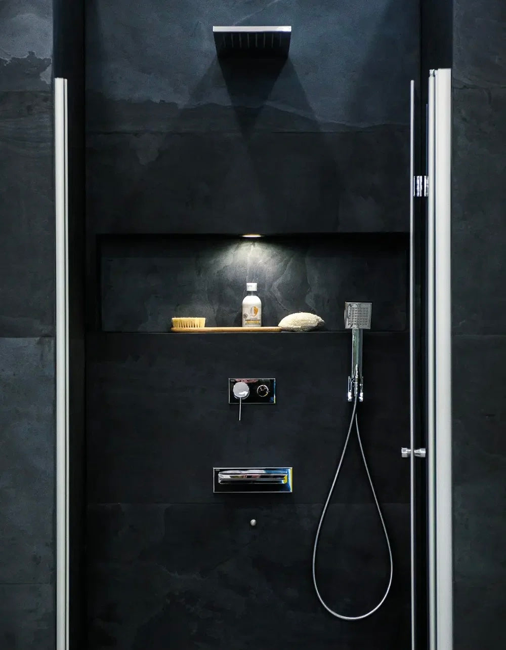 Feuille de Pierre Naturelle NERO – Noir & Gris Anthracite – Mur, Salle de Bain & Mobilier - Shop Stone Creation