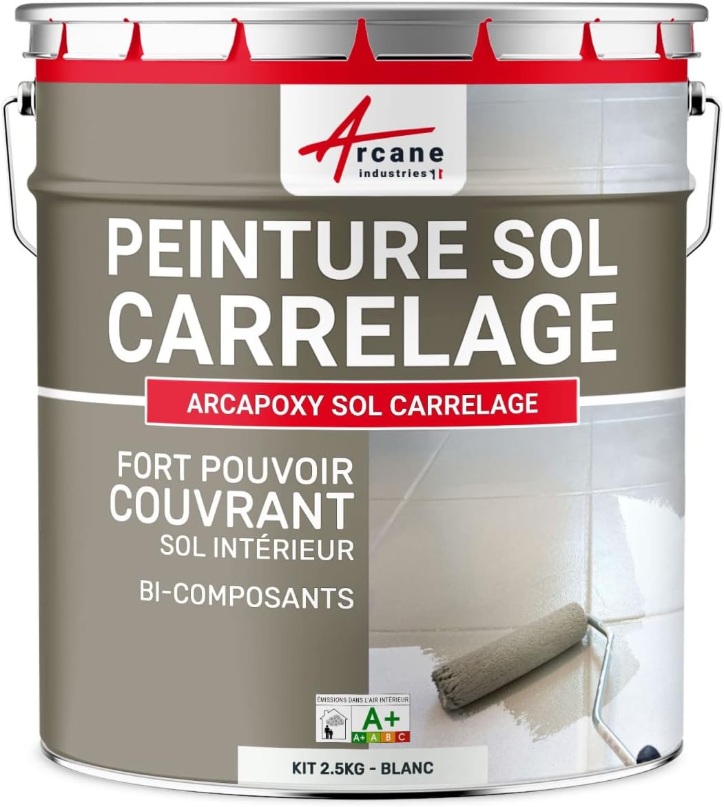 Peinture professionnelle sol carrelage – Résine époxy bi-composant – Imperméable & haute résistance