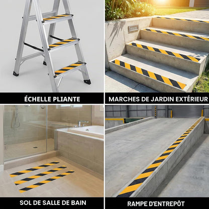Ruban Antidérapant Professionnel Noir & Jaune – 50 mm × 10 m – Intérieur & Extérieur - Shop Stone Creation