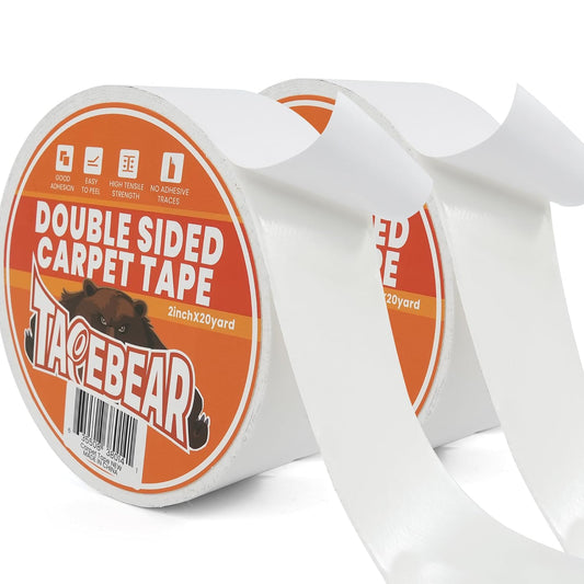 Lot de 2 Rubans Adhésifs Double Face Professionnels pour Tapis & Moquette – 50 mm × 18 m - Shop Stone Creation