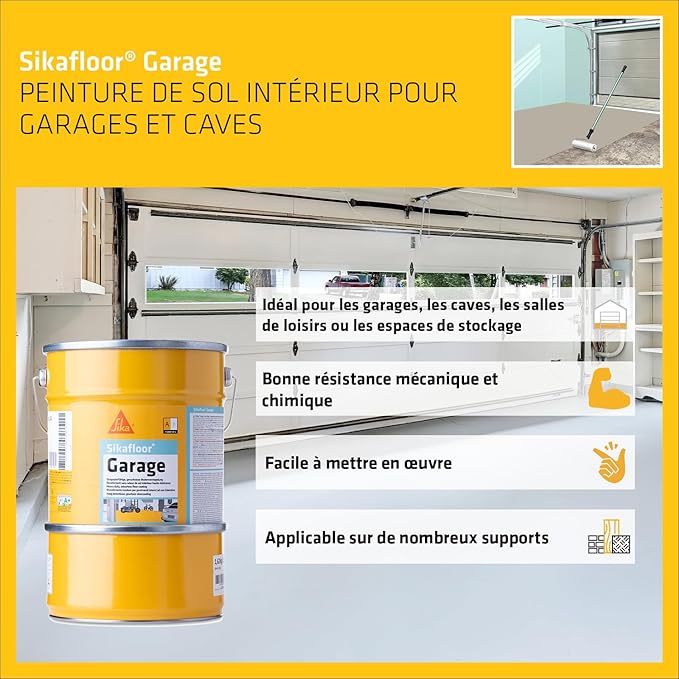 SIKA – Peinture de sol intérieur spécial garage – Sikafloor Garage Gris Silex (Proche RAL 7032) – Résine Epoxy – Bonne adhérence multi-supports – 6kg - Shop Stone Creation