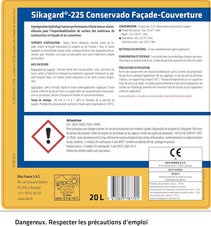 Sika Gard 225 – Hydrofuge Façade & Toiture
