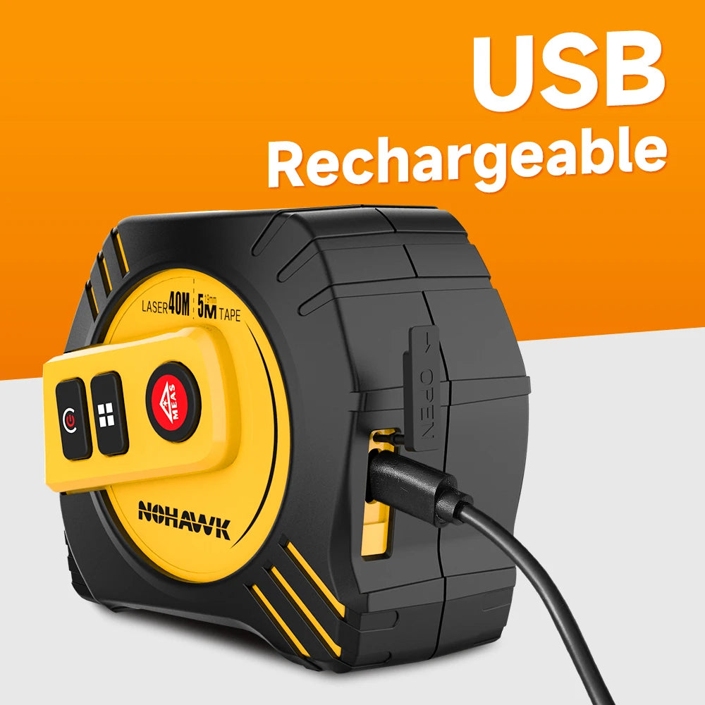 Mètre Laser 2-en-1 Rechargeable USB – Télémètre Laser 40 m / 80 m + Ruban 5 m - Shop Stone Creation