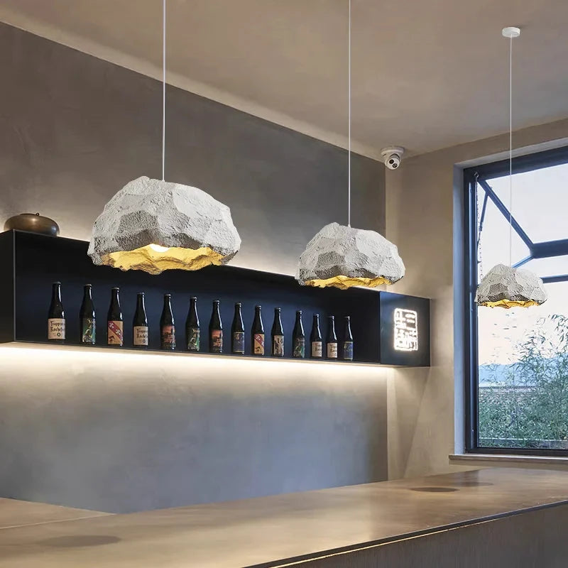 Lampe Rock Design – Suspension Moderne effet Pierre