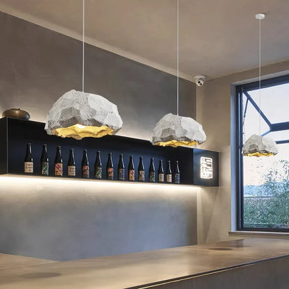 Lampe Rock Design – Suspension Moderne effet Pierre