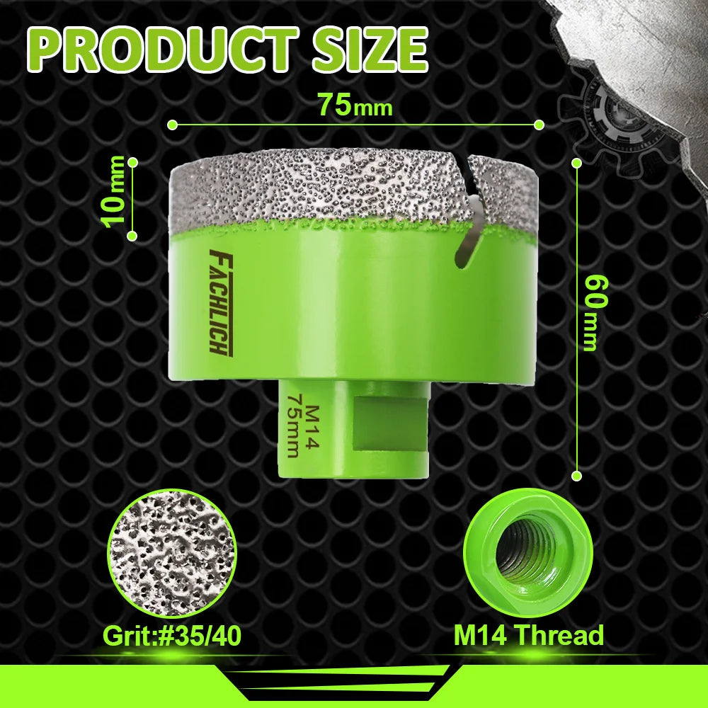 Trépan Diamanté M14 – Carrelage, Grès Cérame, Marbre & Granit – Ø 6 à 150 mm - Shop Stone Creation