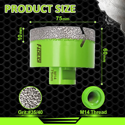 Trépan Diamanté M14 – Carrelage, Grès Cérame, Marbre & Granit – Ø 6 à 150 mm - Shop Stone Creation