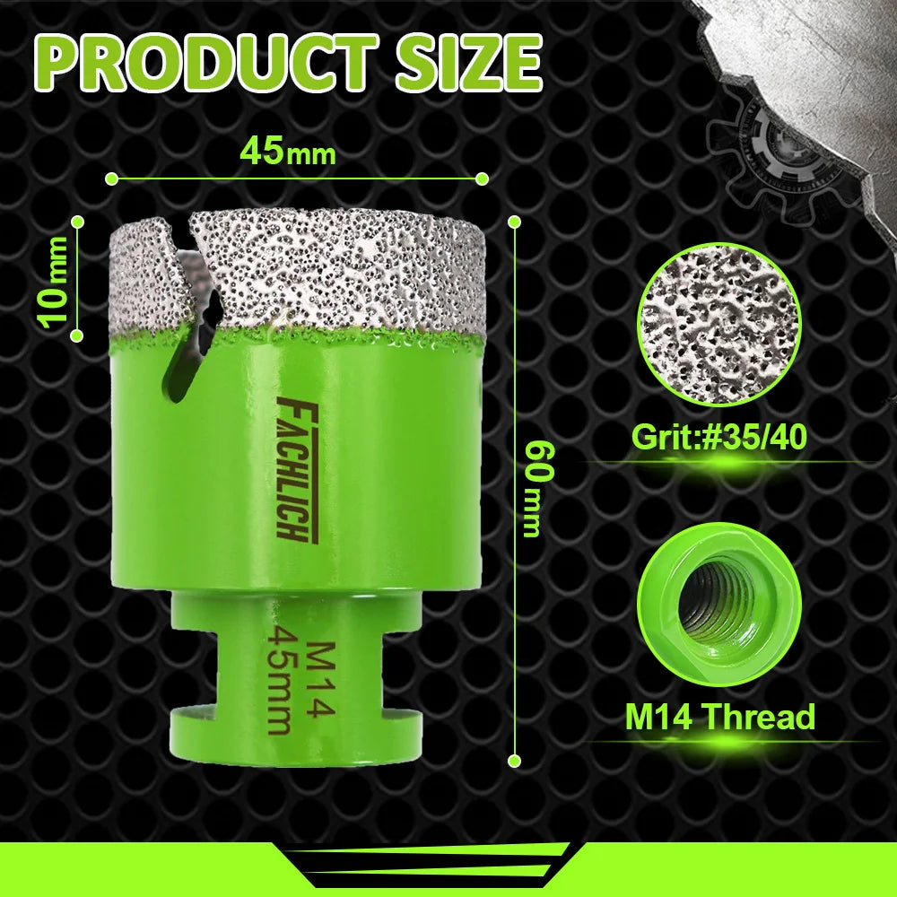 Trépan Diamanté M14 – Carrelage, Grès Cérame, Marbre & Granit – Ø 6 à 150 mm - Shop Stone Creation