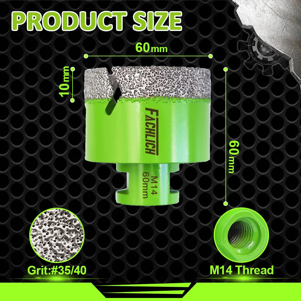 Trépan Diamanté M14 – Carrelage, Grès Cérame, Marbre & Granit – Ø 6 à 150 mm - Shop Stone Creation