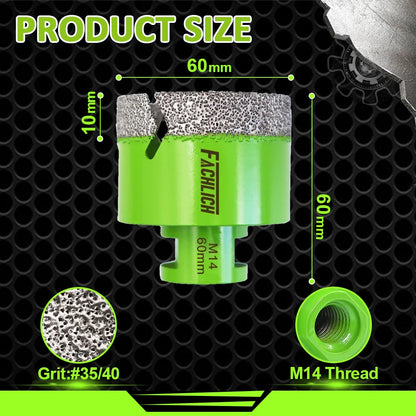 Trépan Diamanté M14 – Carrelage, Grès Cérame, Marbre & Granit – Ø 6 à 150 mm - Shop Stone Creation